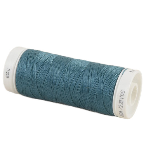 Bobine fil polyester 200m Oeko Tex fabriqué en Europe bleu paon