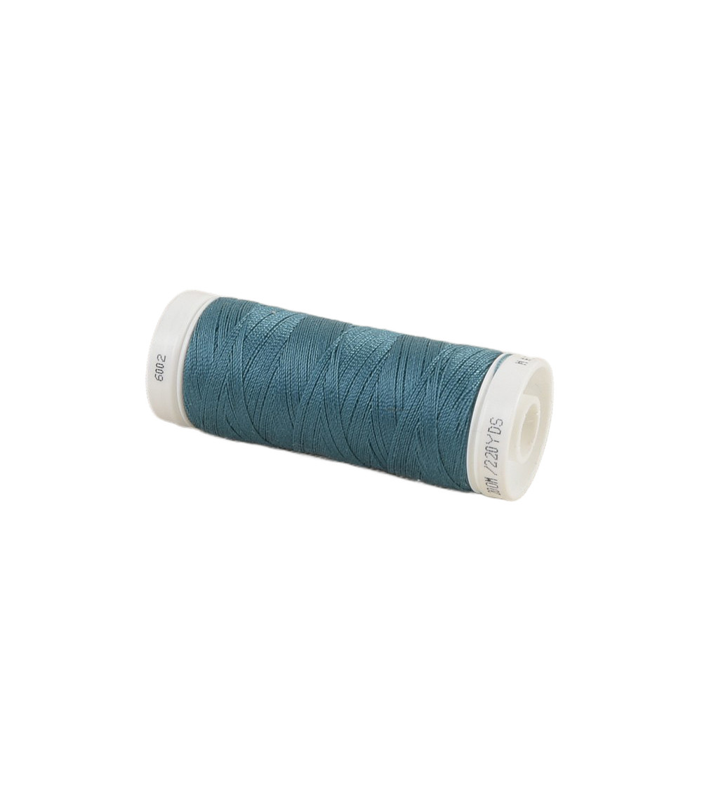 Bobina de hilo de poliéster 200m Oeko Tex fabricado en Europa azul pavo real