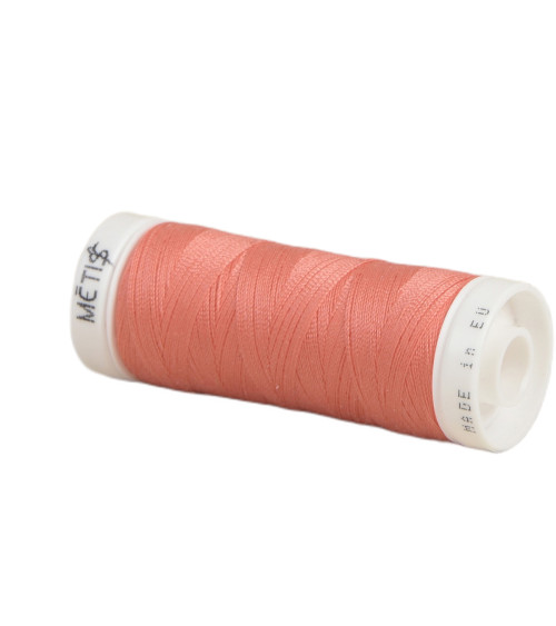 Bobine fil polyester 200m Oeko Tex fabriqué en Europe rouge coral