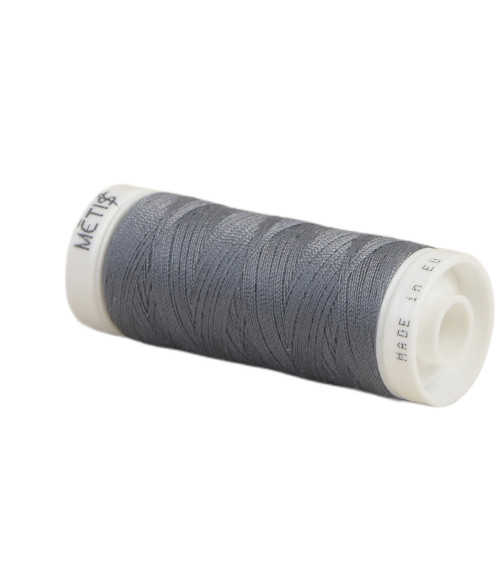 Bobine fil polyester 200m Oeko Tex fabriqué en Europe gris acier