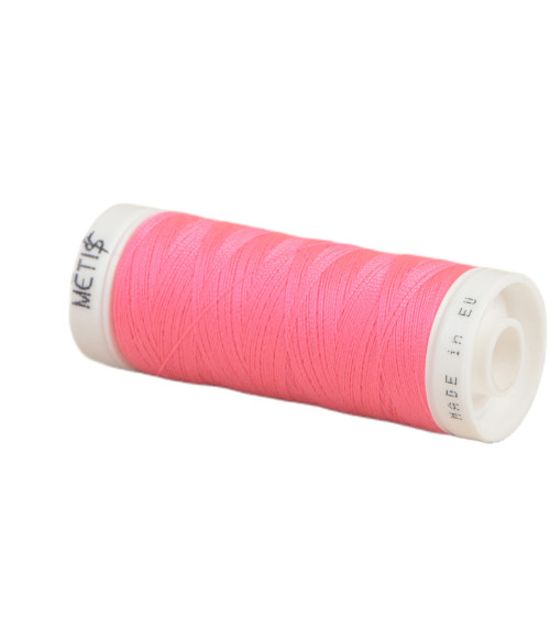 Bobine fil polyester 200m Oeko Tex fabriqué en Europe rose chaud