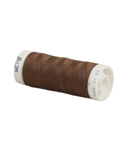 Bobine fil polyester 200m Oeko Tex fabriqué en Europe brun noisette