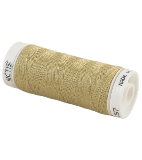 Bobine fil polyester 200m Oeko Tex fabriqué en Europe beige cacahuète