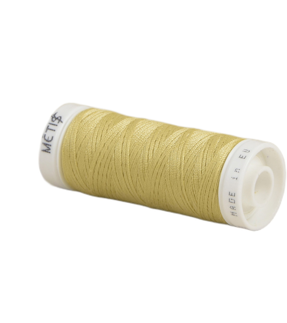 Bobine fil polyester 200m Oeko Tex fabriqué en Europe beige foncé