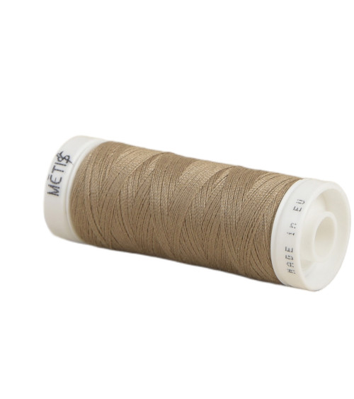 Bobine fil polyester 200m Oeko Tex fabriqué en Europe beige brun