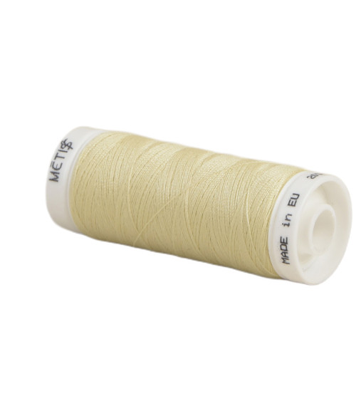 Bobine fil polyester 200m Oeko Tex fabriqué en Europe beige clair