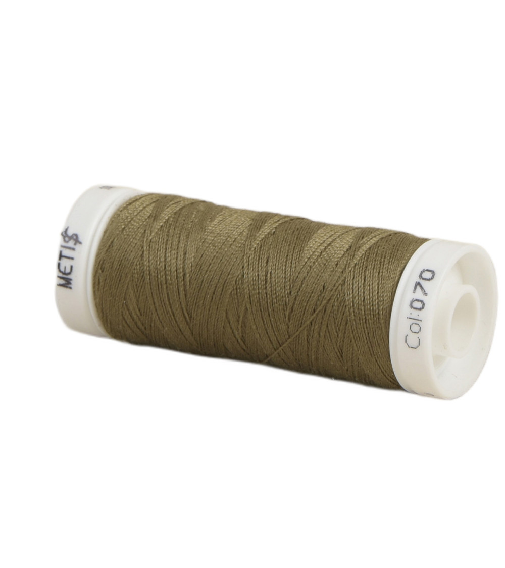 Bobine fil polyester 200m Oeko Tex fabriqué en Europe brun militaire