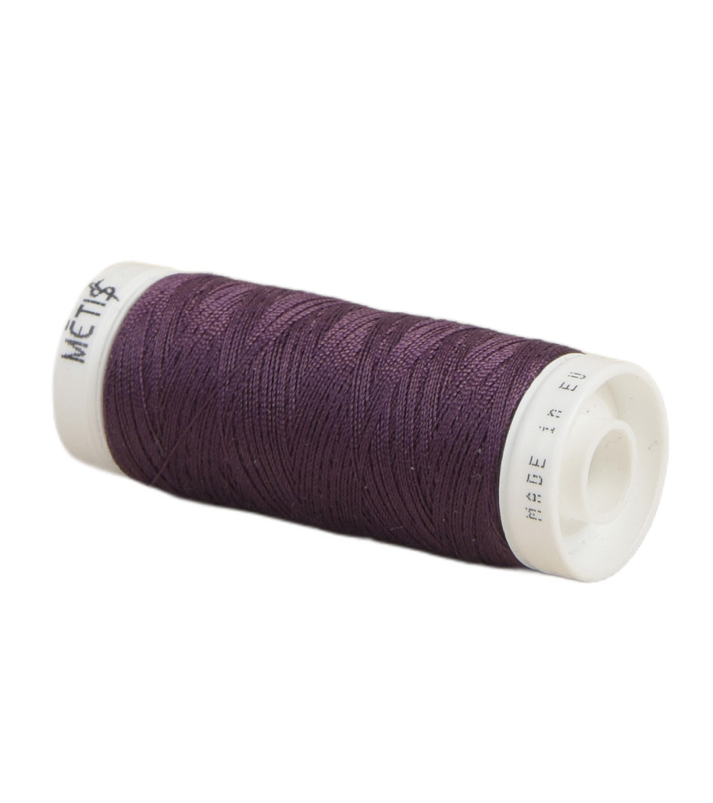 Bobine fil polyester 200m Oeko Tex fabriqué en Europe violet noir