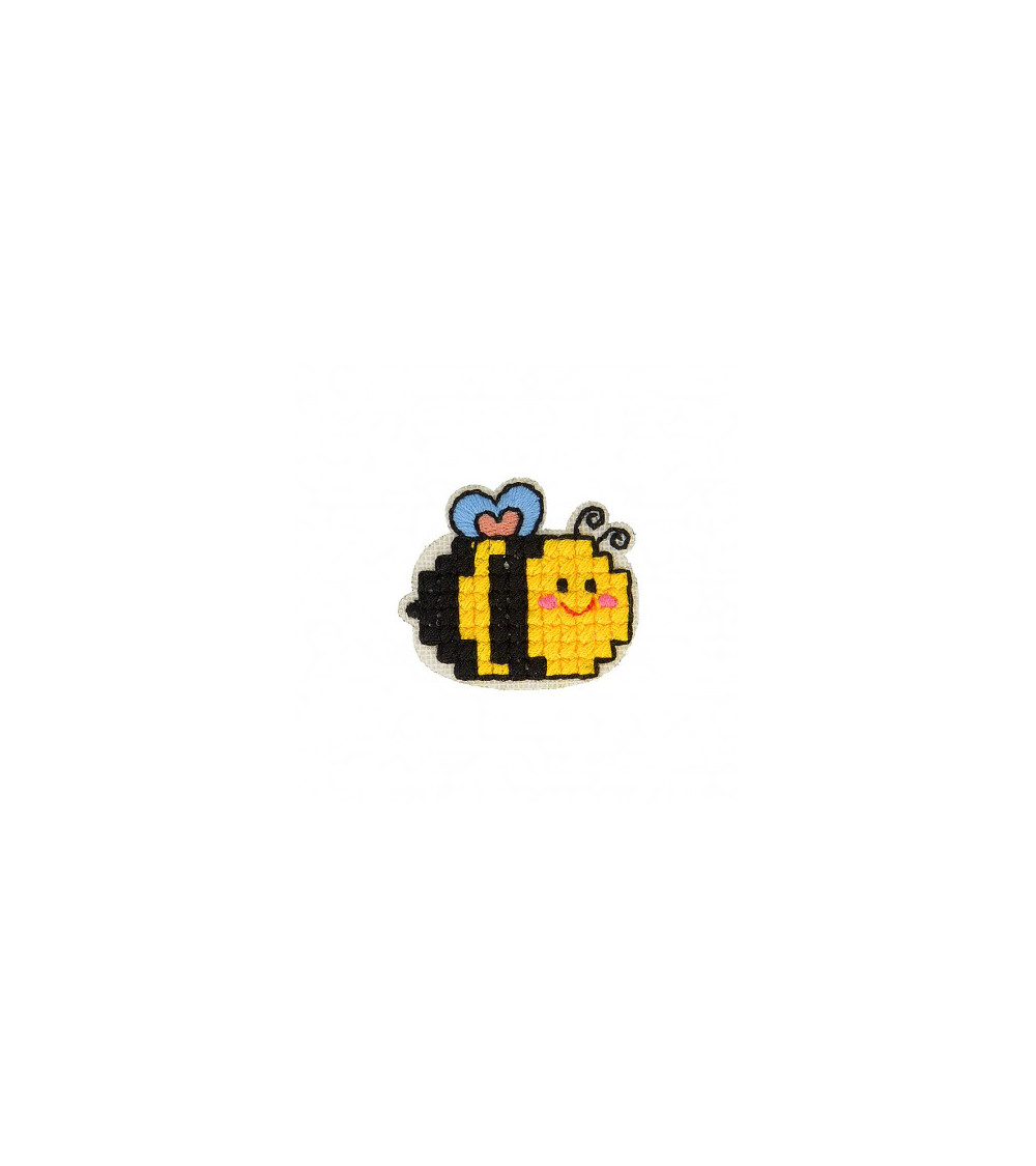 Set di 3 toppe termoadesive ape all'uncinetto 3 cm x 3,5 cm