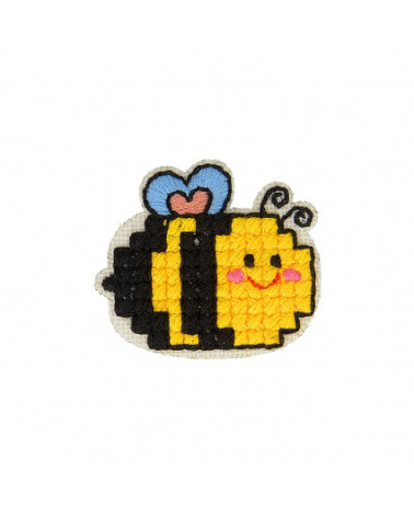 Juego de 3 parches termoadhesivos de abejas en crochet de 3 cm x 3,5 cm