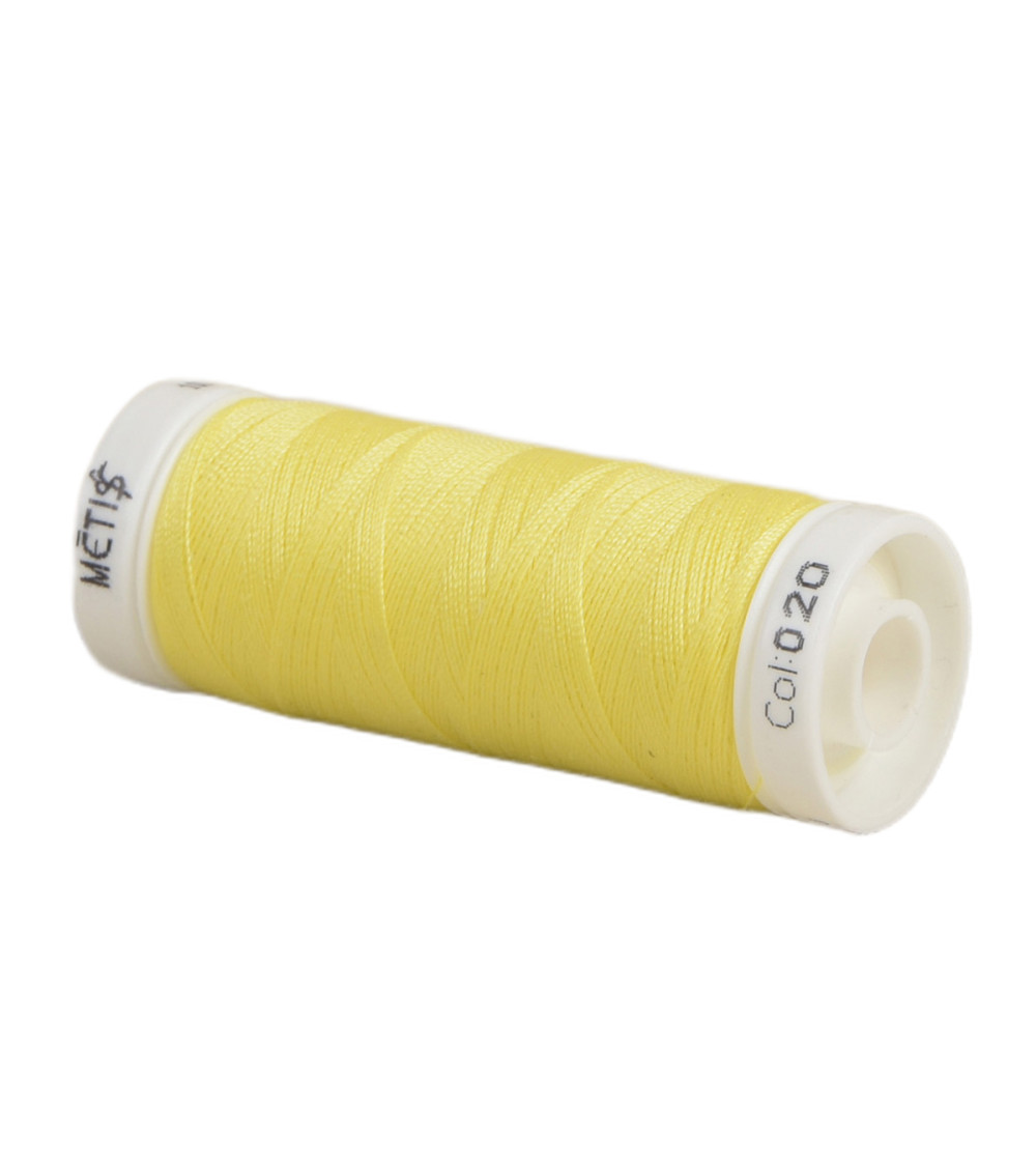 Bobine fil polyester 200m Oeko Tex fabriqué en Europe jaune limon