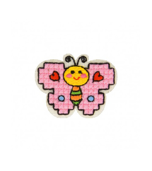 Set of 3 butterfly crochet iron-on patches 3cm x 4cm