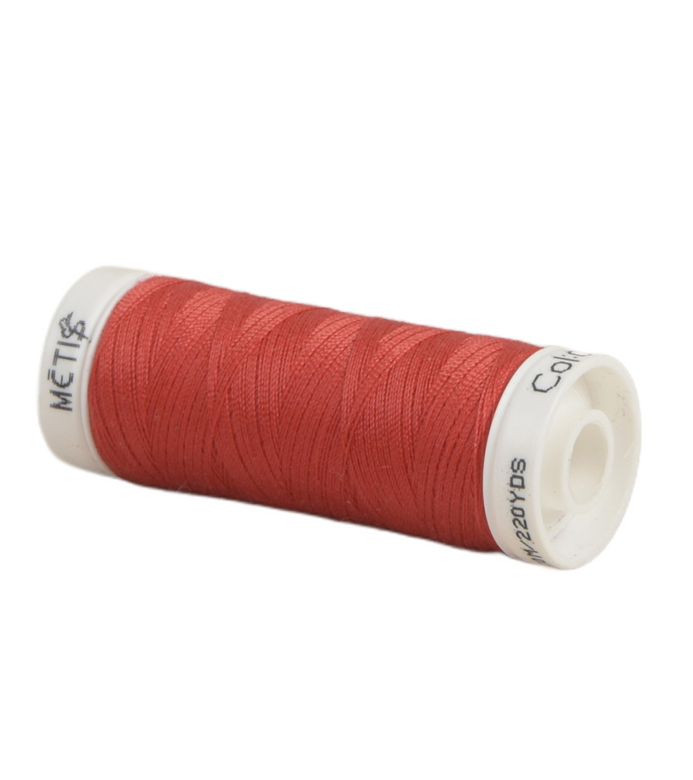 Bobine fil polyester 200m Oeko Tex fabriqué en Europe rouge feu