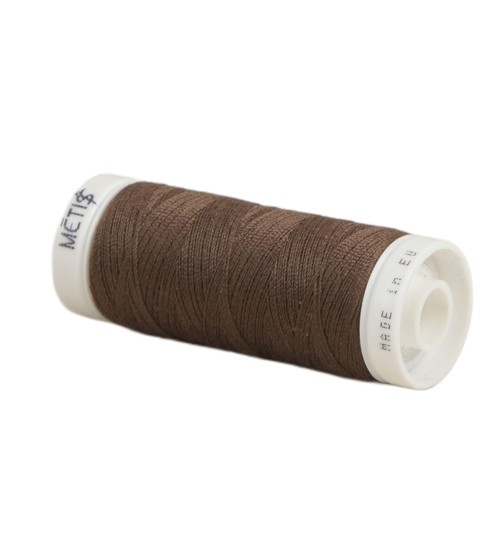 Bobine fil polyester 200m Oeko Tex fabriqué en Europe brun chocolat