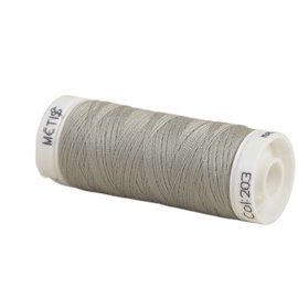 Bobine fil polyester 200m Oeko Tex fabriqué en Europe gris clair