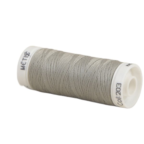 Bobine fil polyester 200m Oeko Tex fabriqué en Europe gris clair