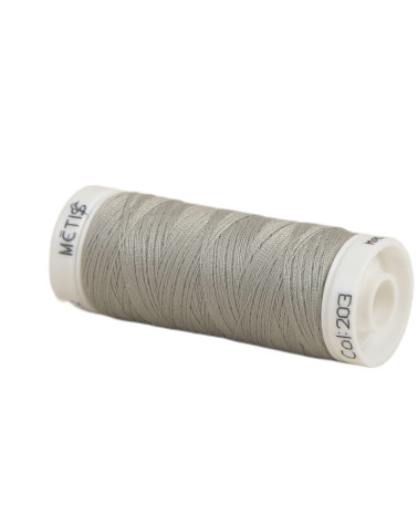 Bobine fil polyester 200m Oeko Tex fabriqué en Europe gris clair