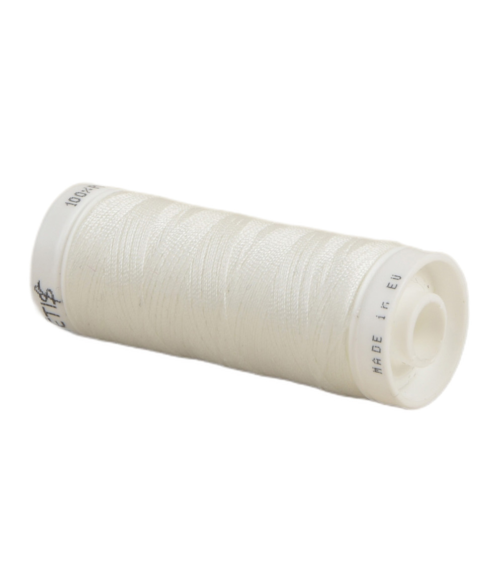 Bobine fil polyester 200m Oeko Tex fabriqué en Europe blanc écru