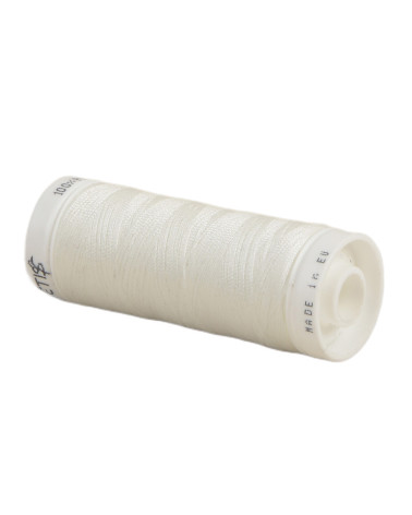 Bobina hilo poliéster 200m Oeko Tex fabricado en Europa crudo blanco