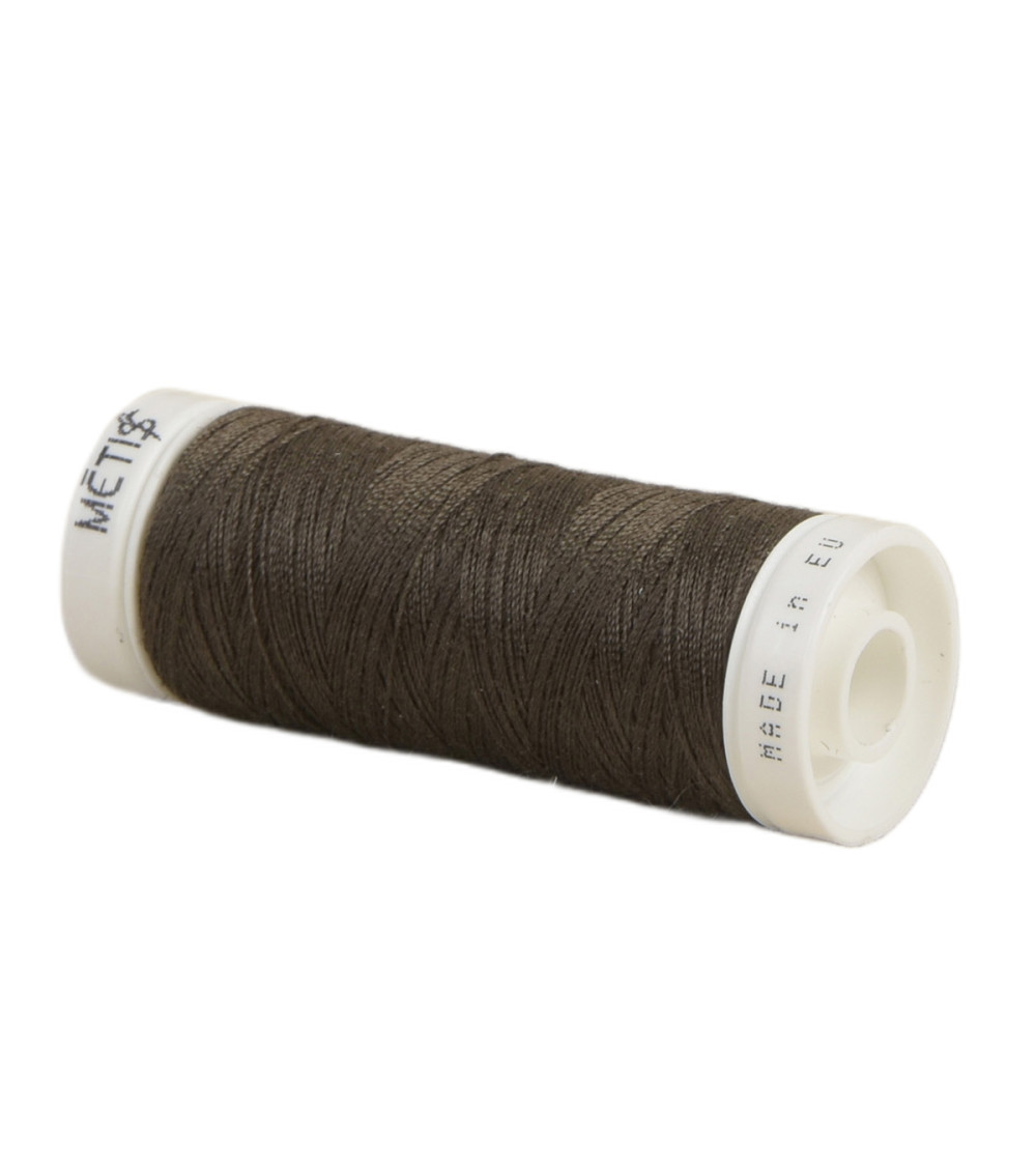 Spool of polyester thread 200m Oeko Tex made in Europe dark brown