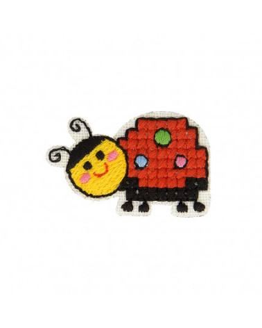 Set mit 3 Marienkäfer-Häkelflicken zum Aufbügeln, 1,5 cm x 4 cm