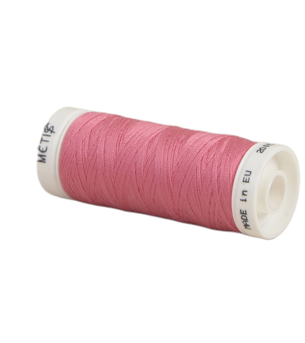 Bobine fil polyester 200m Oeko Tex fabriqué en Europe rose lourd