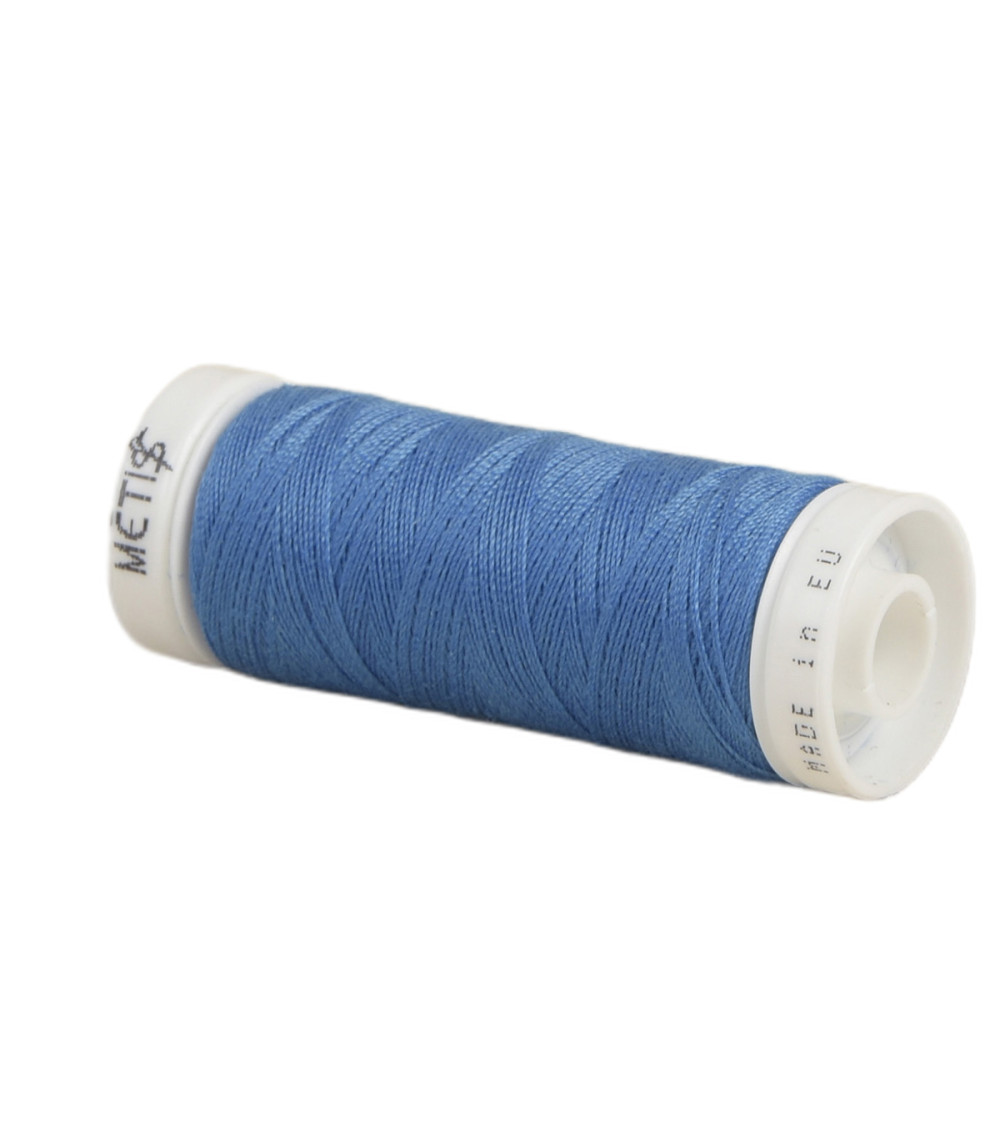 Bobine fil polyester 200m Oeko Tex fabriqué en Europe bleu clair