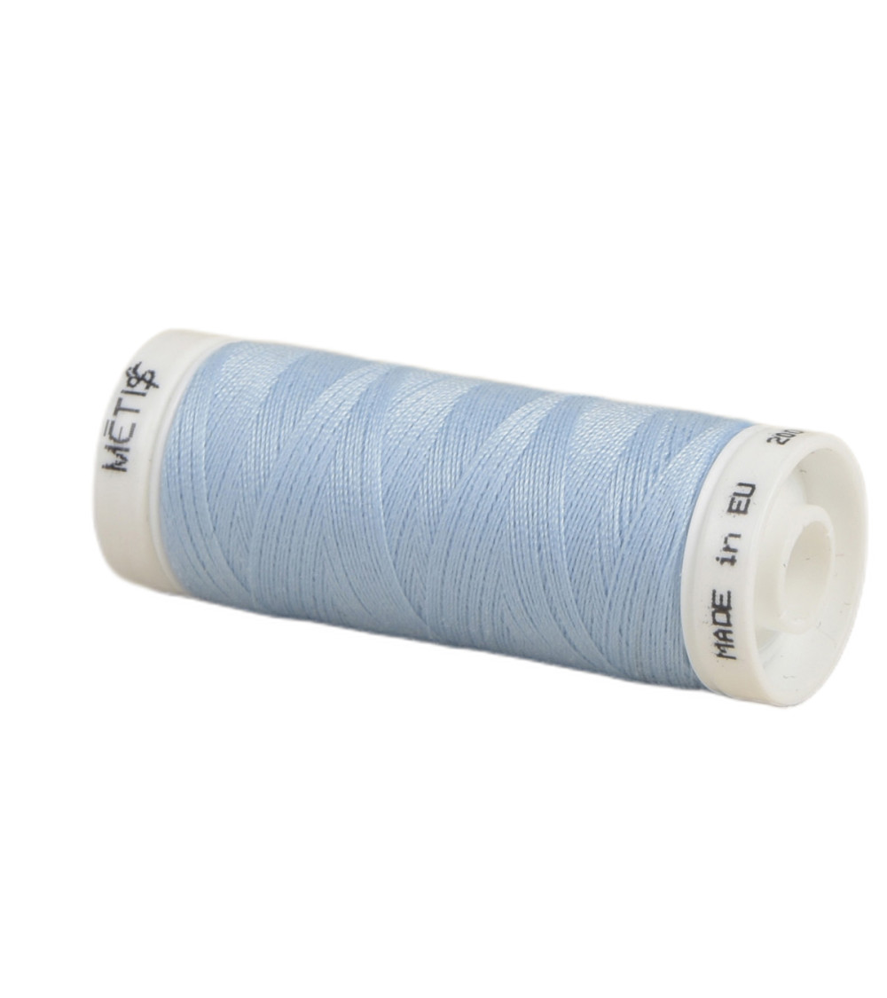 Bobine fil polyester 200m Oeko Tex fabriqué en Europe bleu glacon