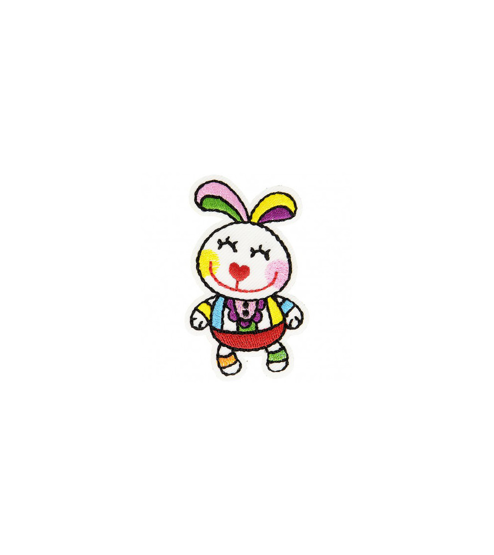 Set di 3 toppe termoadesive Happy Rabbit 6 cm x 3 cm