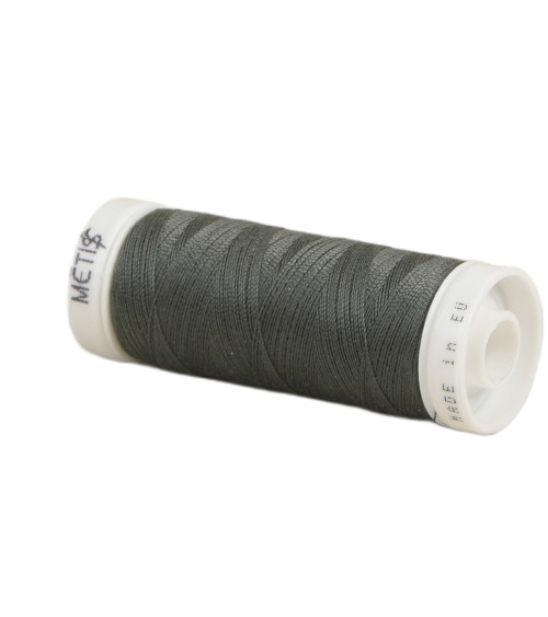 Bobine fil polyester 200m Oeko Tex fabriqué en Europe gris brouillard