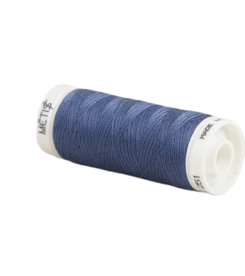 Bobine fil polyester 200m Oeko Tex fabriqué en Europe bleu marin franc