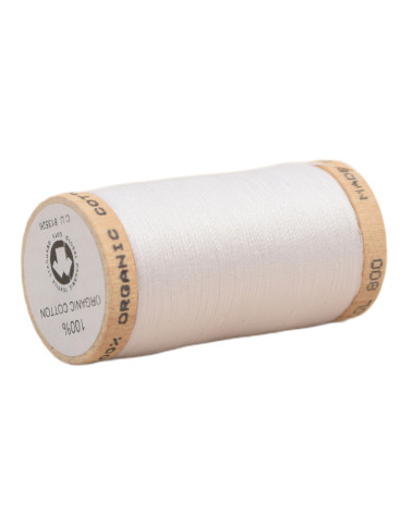 Spool of 100% organic cotton thread 275m white