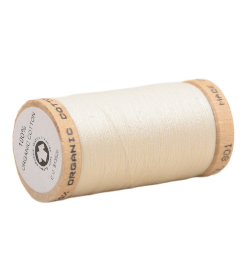 Spool of 100% organic cotton thread 275m off-white