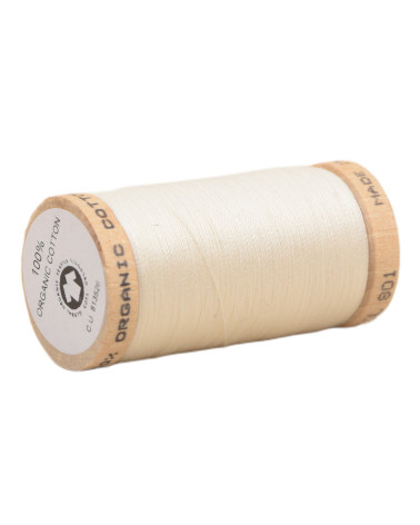 Spool of 100% organic cotton thread 275m off-white