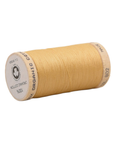 Bobina de hilo 100% algodón orgánico 275m amarillo pálido
