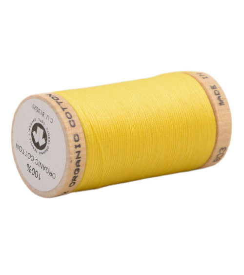 Bobine de fil 100% coton bio 275m jaune canarie