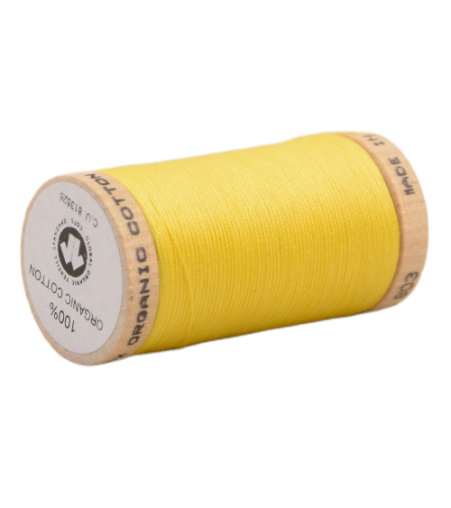 Spool of 100% organic cotton thread 275m canary yellow