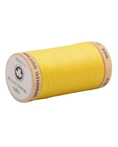 Spool of 100% organic cotton thread 275m canary yellow