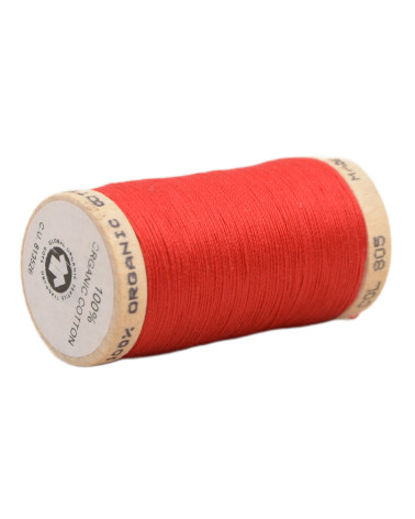 Bobina de hilo 100% algodón orgánico 275m rojo