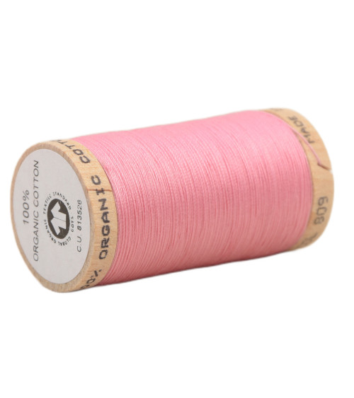 Spool of 100% organic cotton thread 275m baby pink