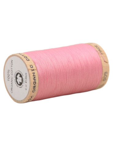 Spool of 100% organic cotton thread 275m baby pink