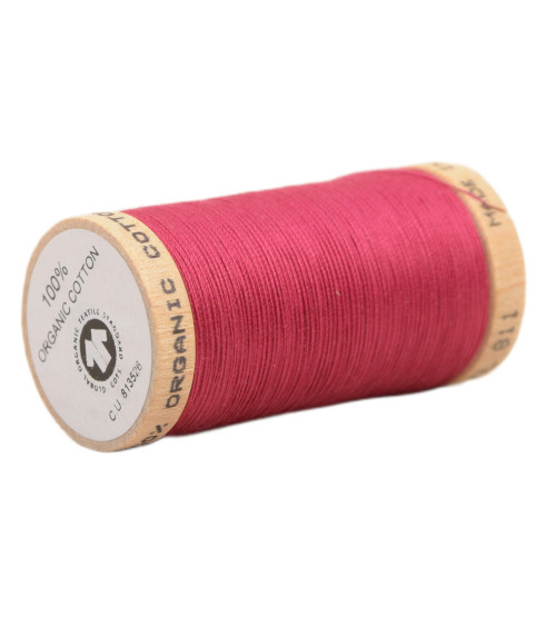 Spool of 100% organic cotton thread 275m Fuchsia Pink