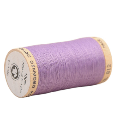 Spool of 100% organic cotton thread 275m lilac