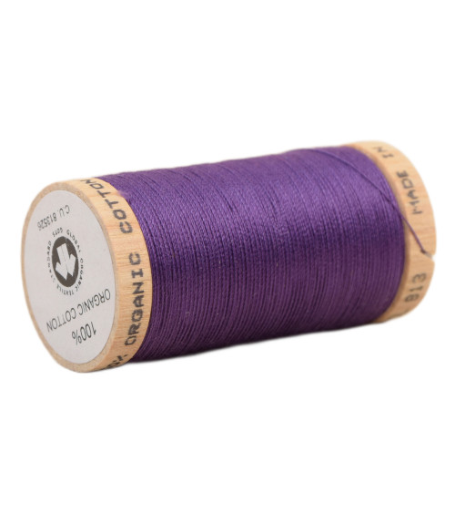Spool of 100% organic cotton thread 275m purple