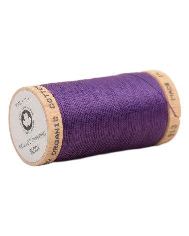Spool of 100% organic cotton thread 275m purple