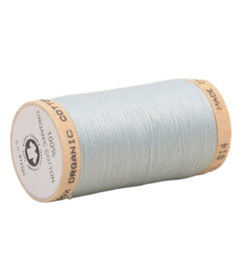 Spool of 100% organic cotton thread 275m baby blue