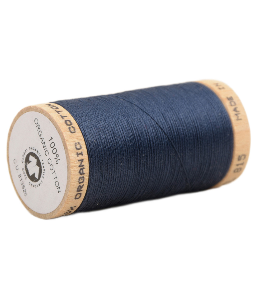 Spool of 100% organic cotton thread 275m navy