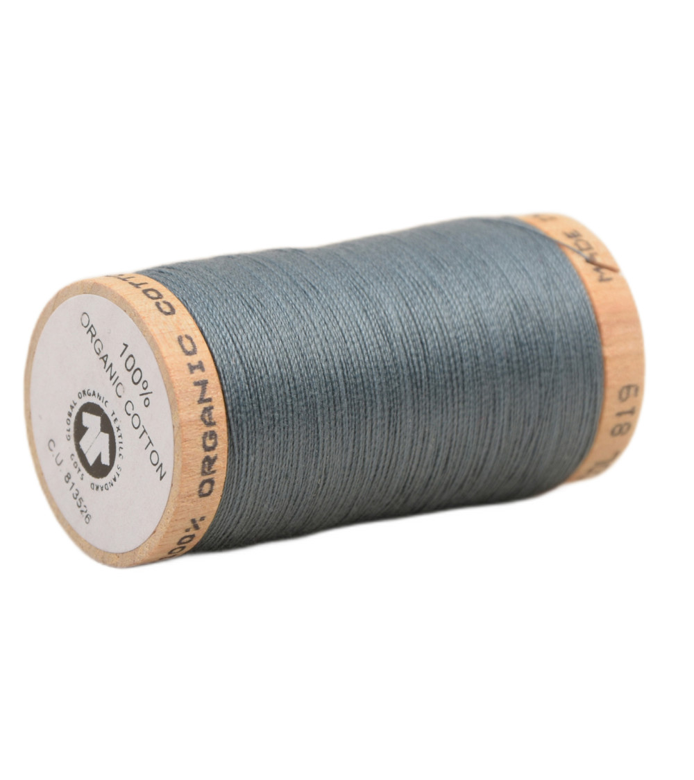 Spool of 100% organic cotton thread 275m medium gray