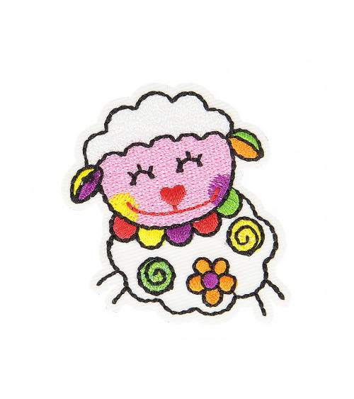 Set of 3 Happy Sheep iron-on patches 4.5cm x 5cm