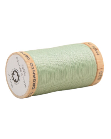 Spool of 100% organic cotton thread 275m water green